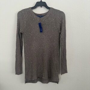 Apt. 9 Speckled silver Crew Neck Sweater medium